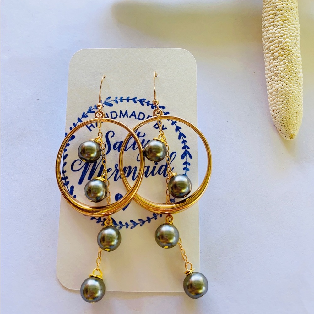 GP Freshwater Pearl Dangle Hoops